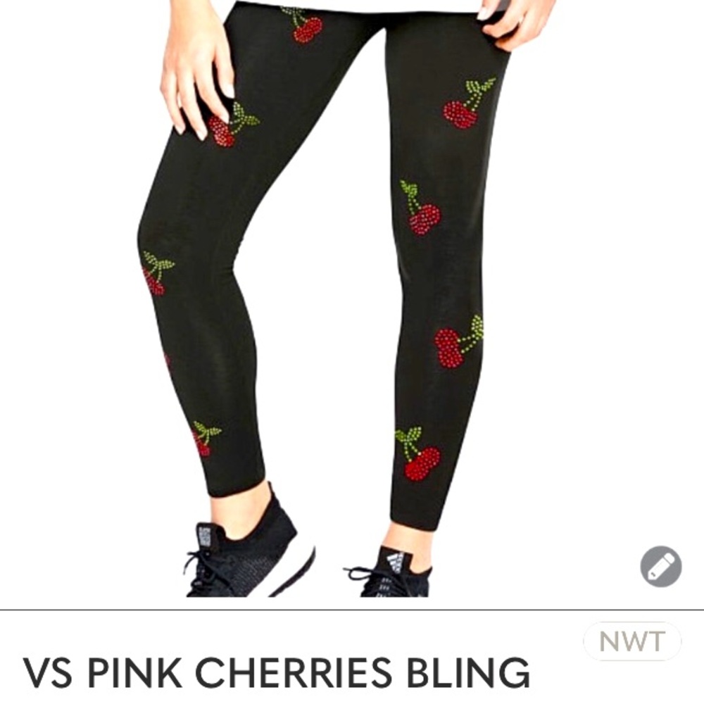 VS PINK Cherry BLING legging Small